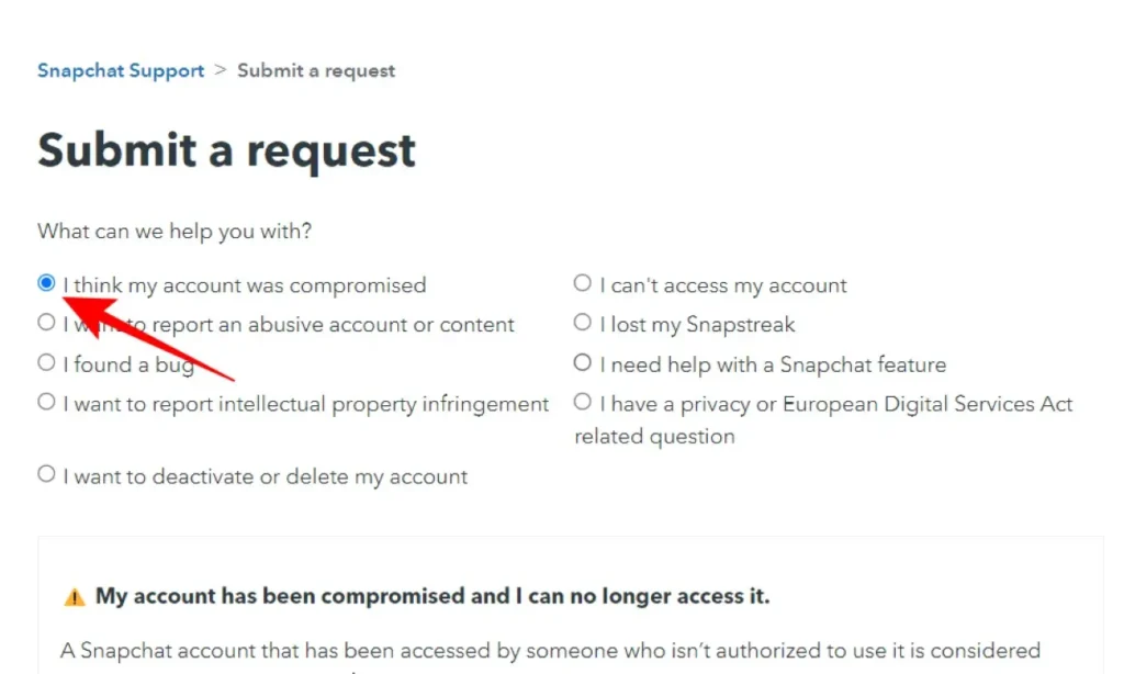 Recover Hacked Snapchat Account